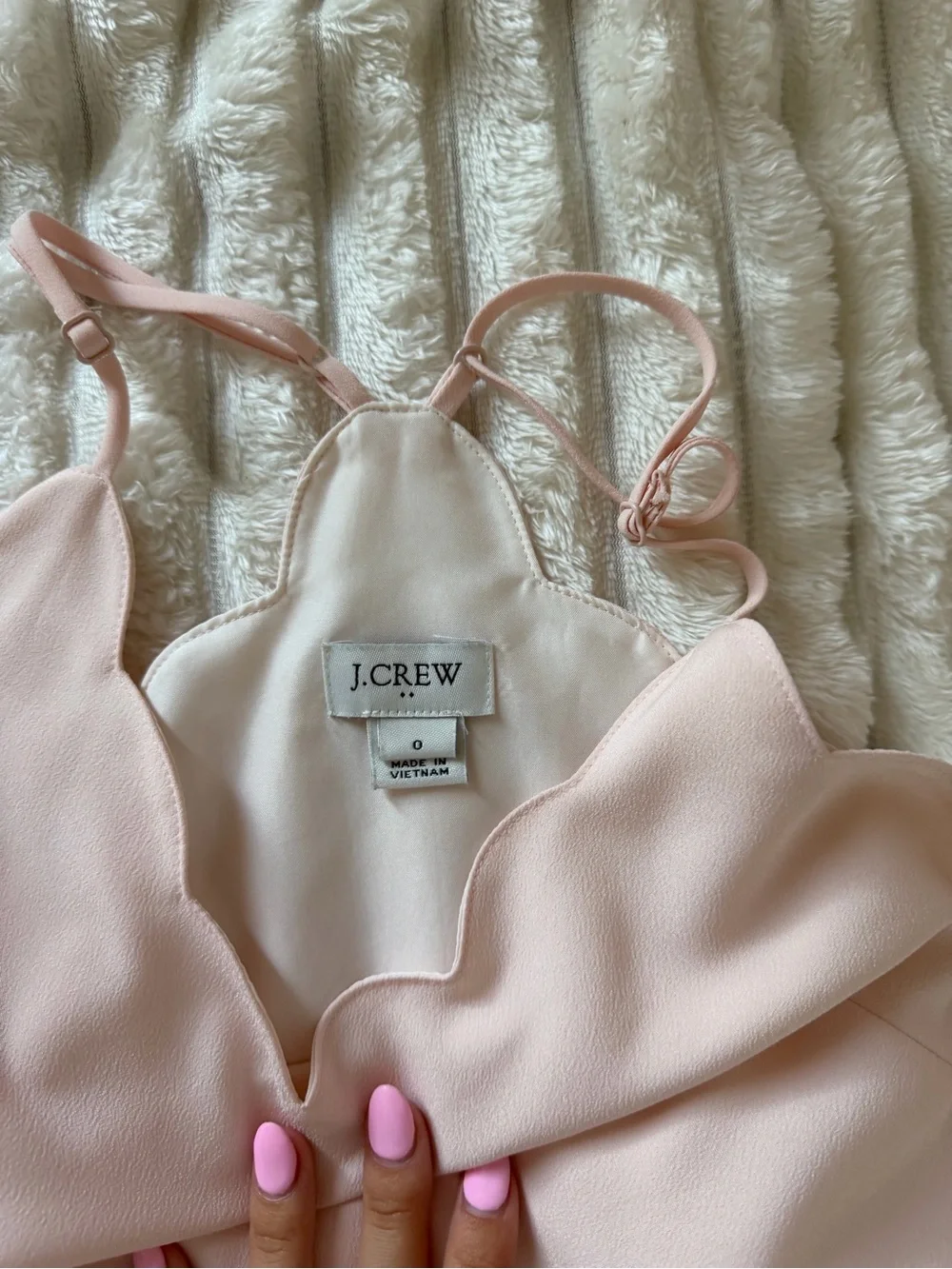 J. Crew Scalloped Pink Bandeau Cami